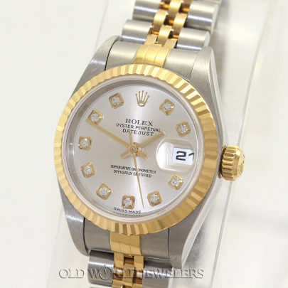 Rolex Lady Datejust 79173 Steel 18K Gold Silver Diamond Dial